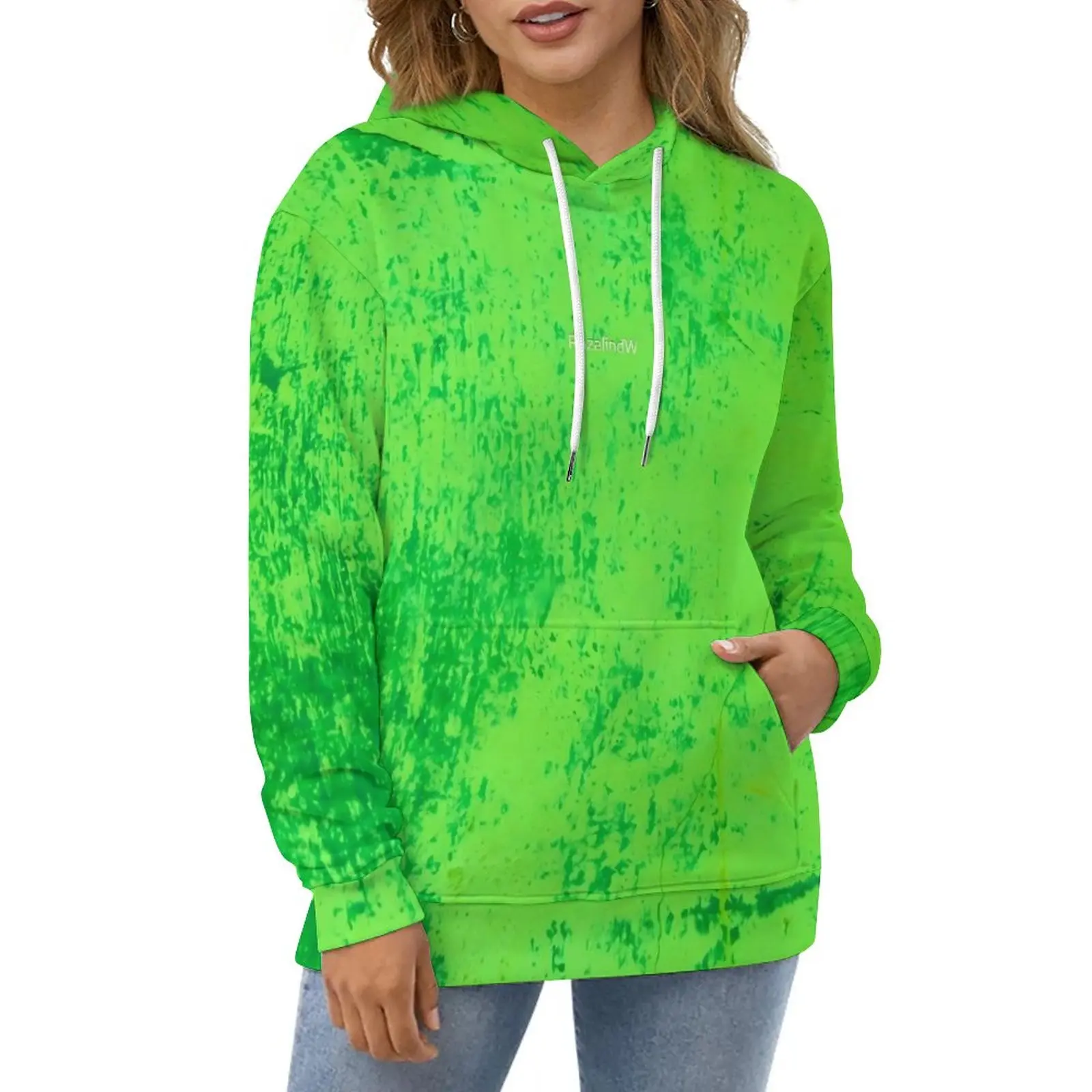 

Green Moss Print Casual Hoodies Abstract Art Cool Hoodie Couple Long Sleeve Street Wear Custom Loose Oversize Clothes