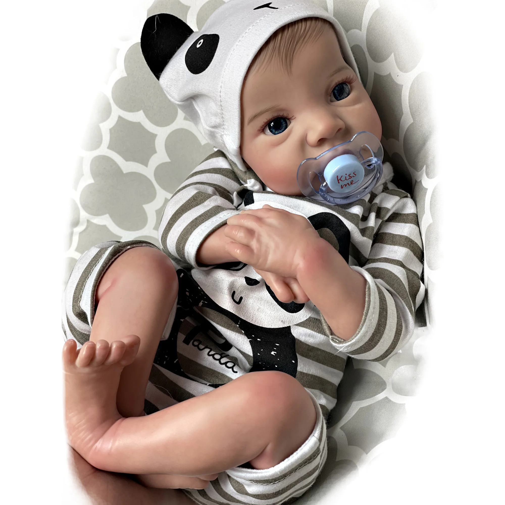 

Saskia 19 Inch Handmade Levi WIth Open Blue Eye Lovely Boy Bebe Newborn Dolls кукла реборн как живая