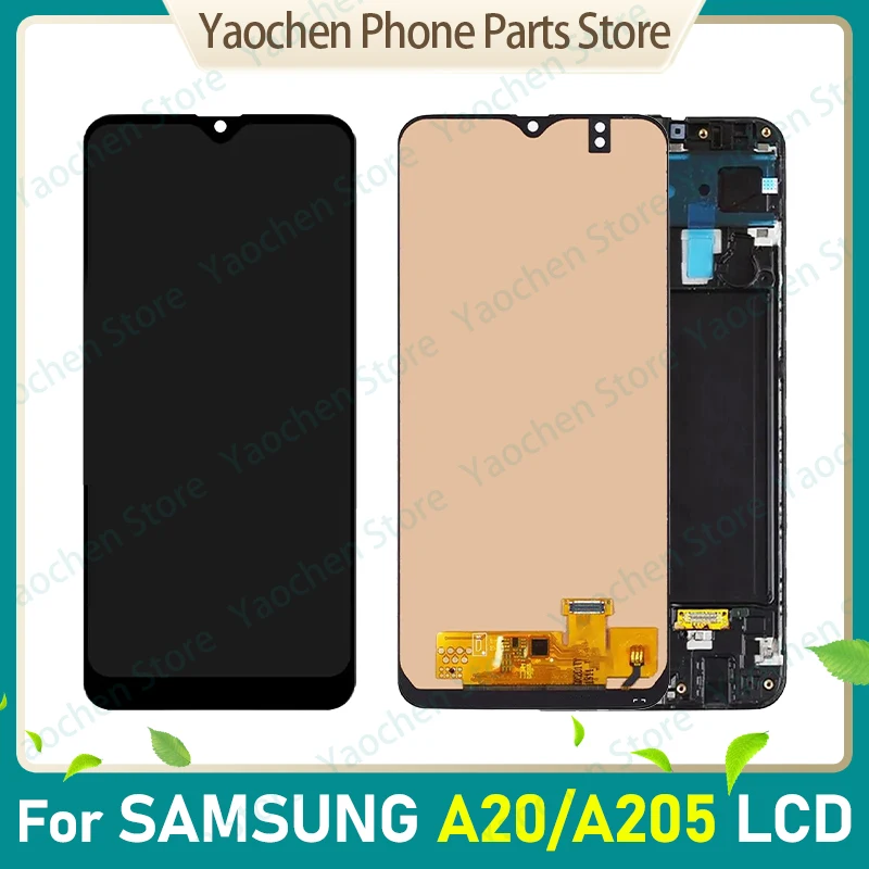 

100% Tested for Samsung Galaxy A20 A205 A205F LCD Display Digitizer Touch Screen with Frame For A20 Display Screen Replacement