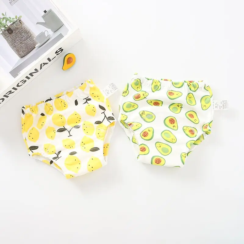 

Хлопковые Многоразовые водонепроницаемые тренировочные штаны для детского горшка, 4 слоя, марлевые пеленки, трусики для подгузников, нижнее белье для малышей, 2 шт.