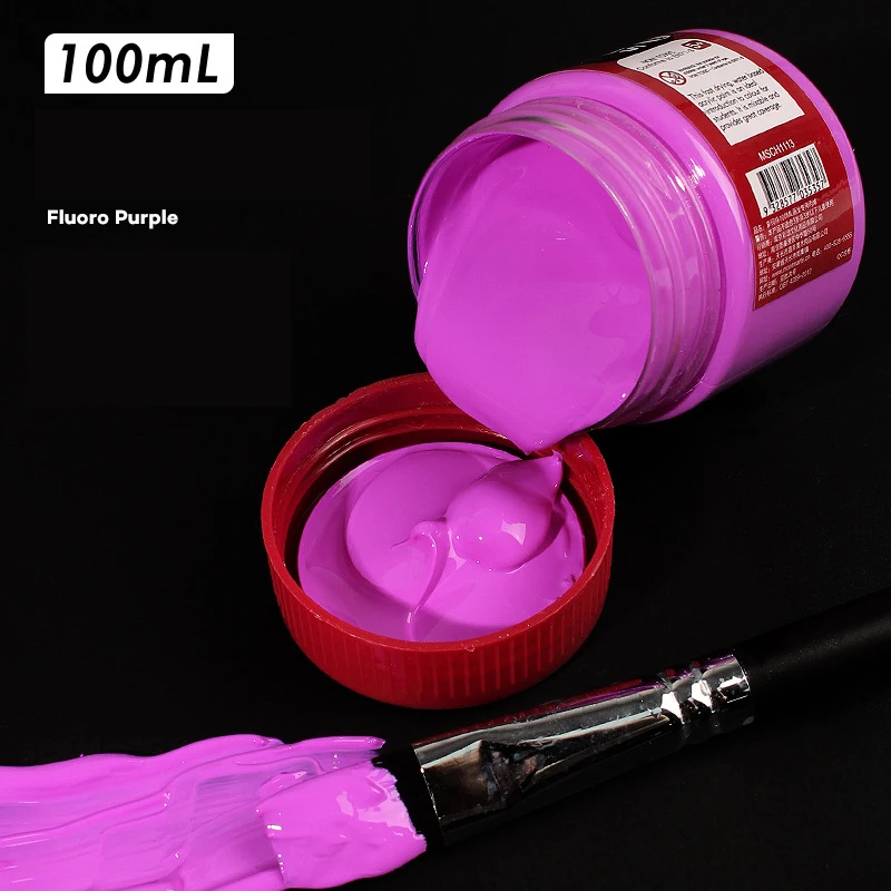 Флуоресцентная акриловая краска 100 мл/3 38 унции не выцветает насыщенные яркие