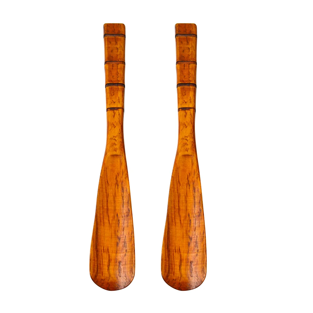 

2PCS Wooden Shoe Horn Long Handled Shoehorn Portable Shoe Horn for Men 32cm