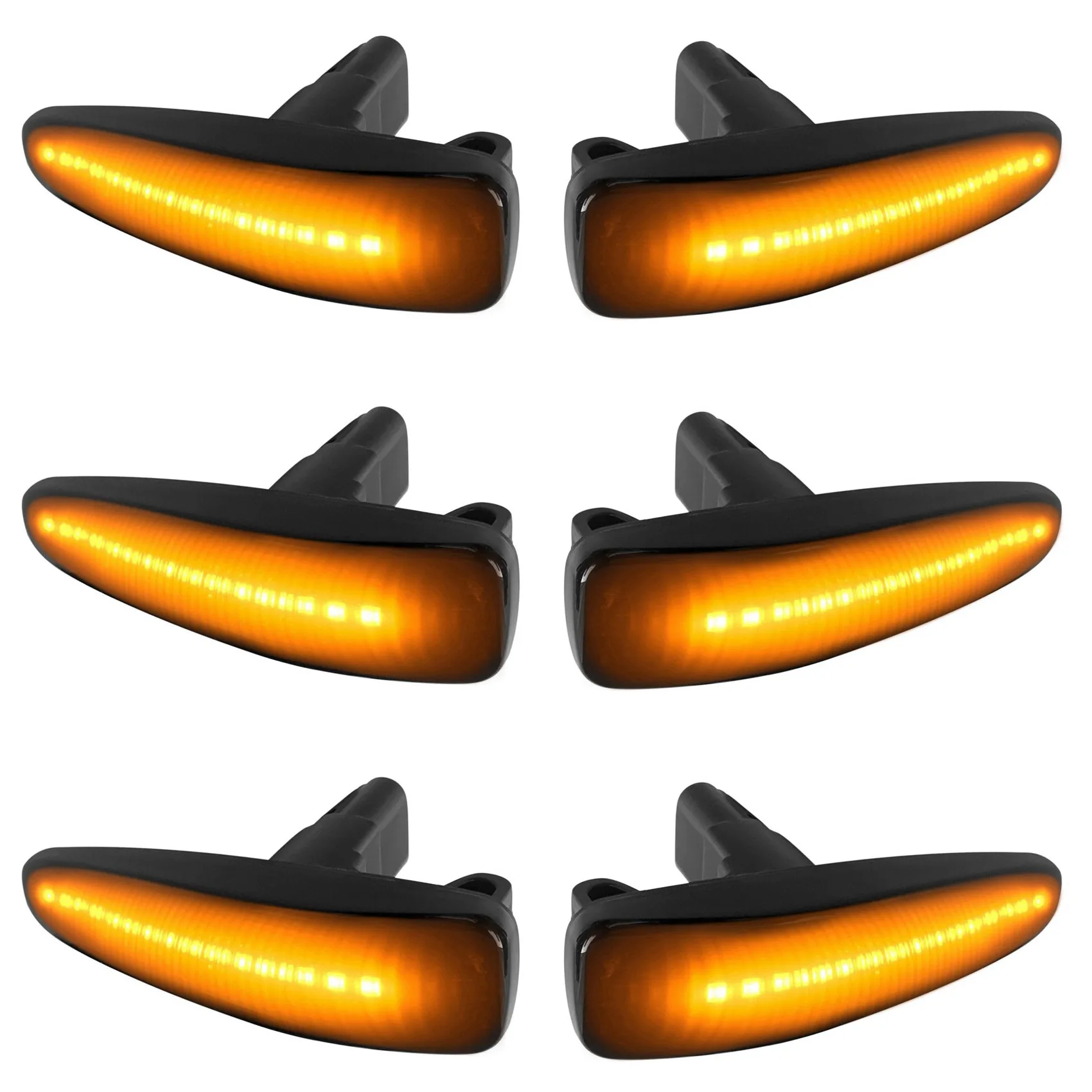 

6X Smoked Lens Amber LED Dynamic Front Side Marker Lights for Mitsubishi Lancer Evo x Mirage Outlander Sport 2011-2020