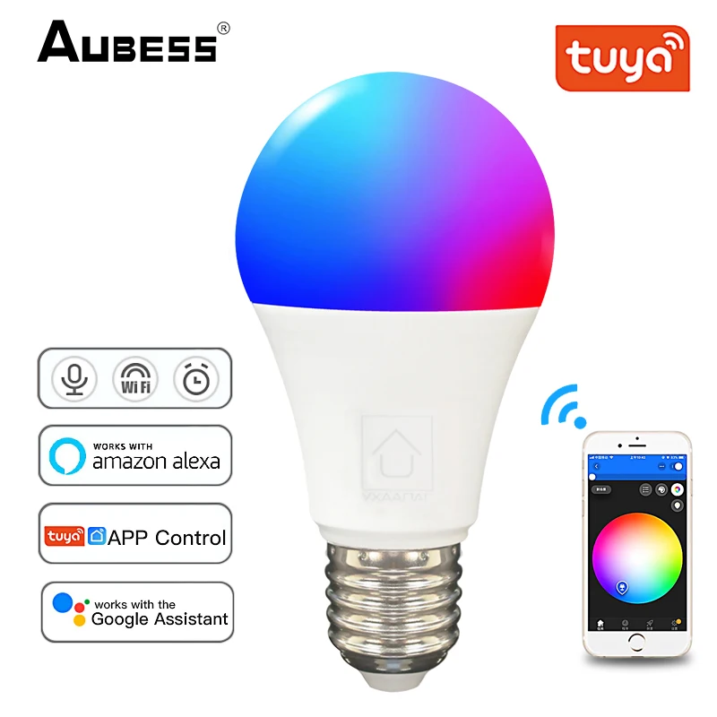

1pc Smart Wifi Bulb Dimming Light Bulb 9W RGBCW Smart Light Bulb Voice Control Work With LED Alexa Google Home Accessories Tools