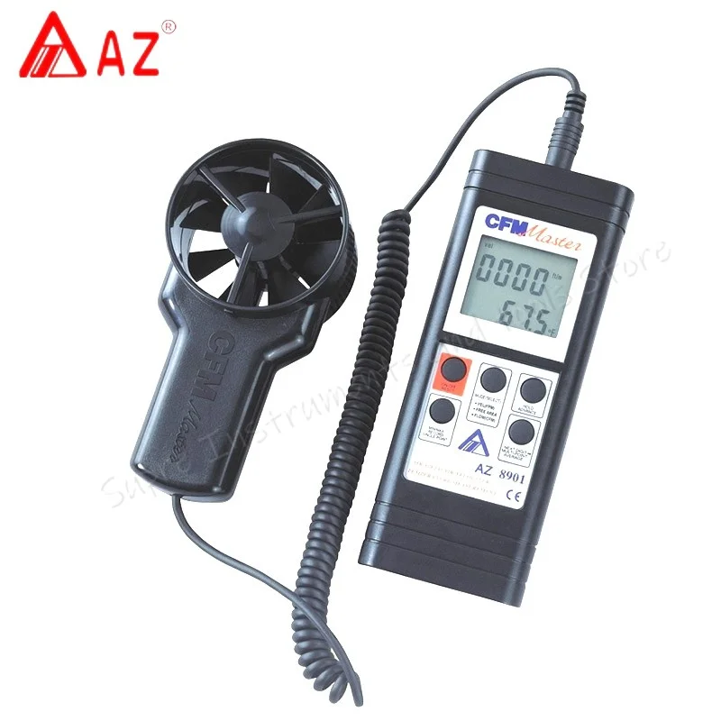 

Ручной анемометр AZ8901, цифровой тестер воздушного потока, измеритель скорости ветра, диапазон 0,4 ~ 35 м/с