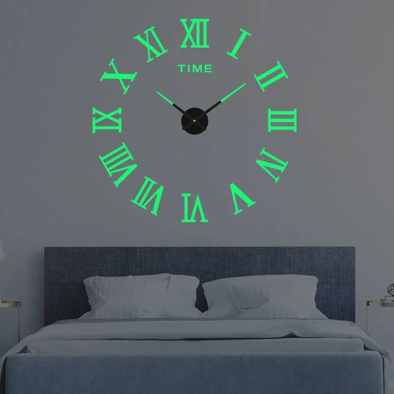

DIY Large 3D Wall Clock Luminous Classic Wall Clocks Digital Clock Wall Watches Stickers Silent Clock for Home Living Room Decor
