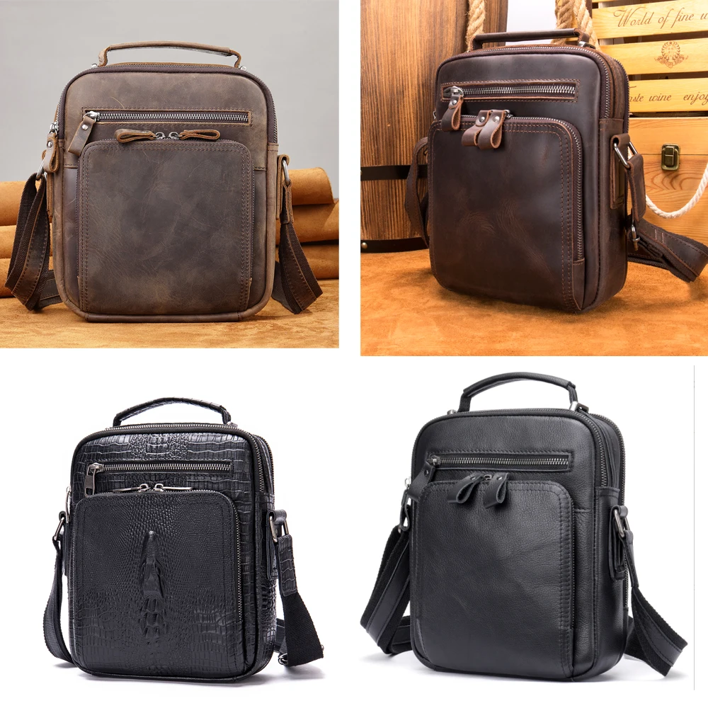 WESTAL мужская кожаная сумка через плечо кошелек для ipad многофункциональные сумки