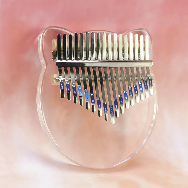 

17 Keys Colorful Thumb Piano Transparent Acrylic 17-Tone Mini Kalimba Thumb Piano Finger Piano Kids Gift Percussion Musical Toy