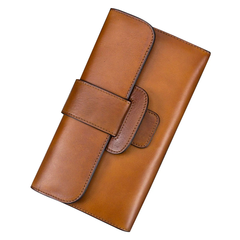 Длинный кошелек-книжка из натуральной кожи Женский высококачественный кожаный