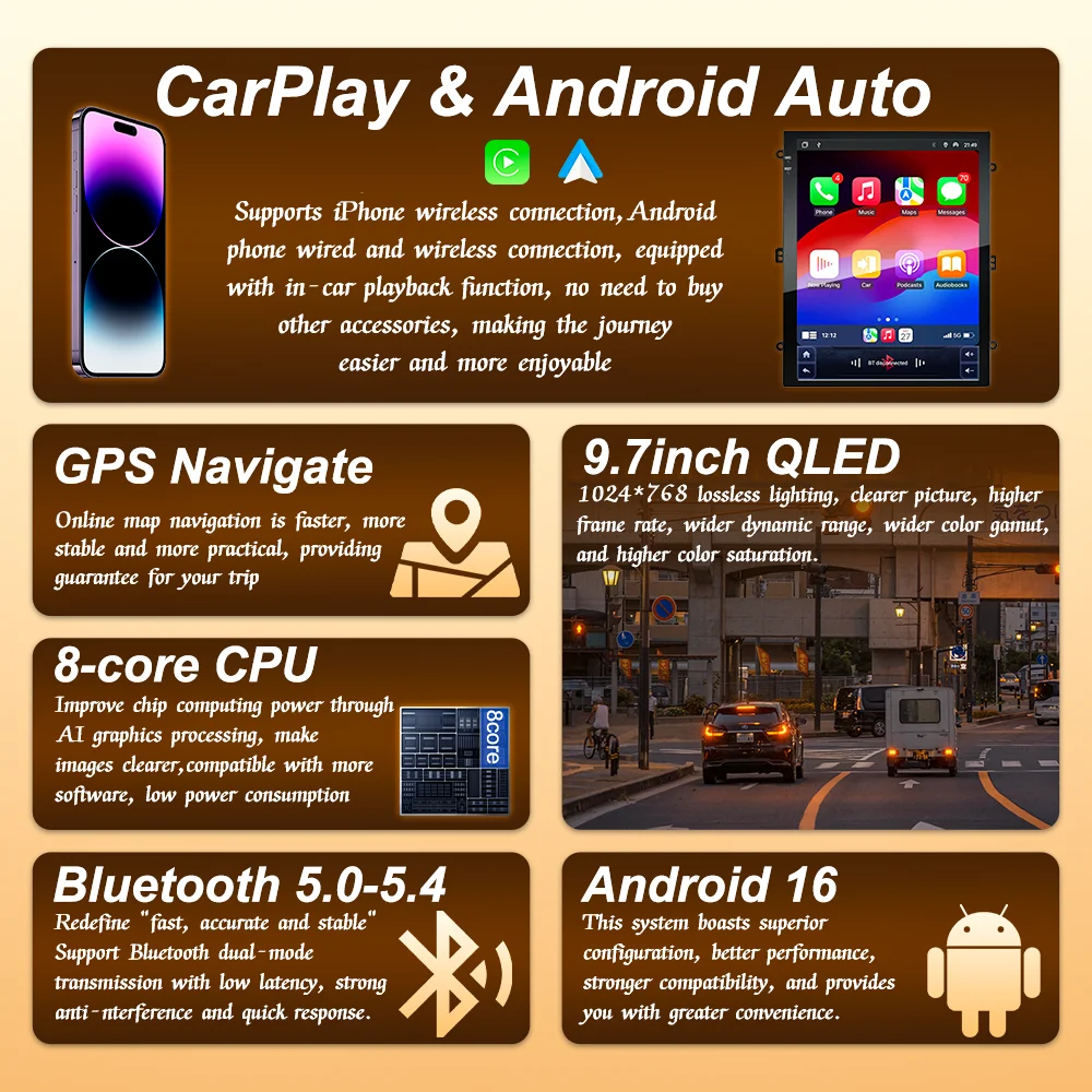 Фото 9,7-дюймовый Android Auto для Ford Mondeo MK4 2011-2013, CarPlay, автомобильная магнитола, Bluetooth, без DVD, 2DIN №4