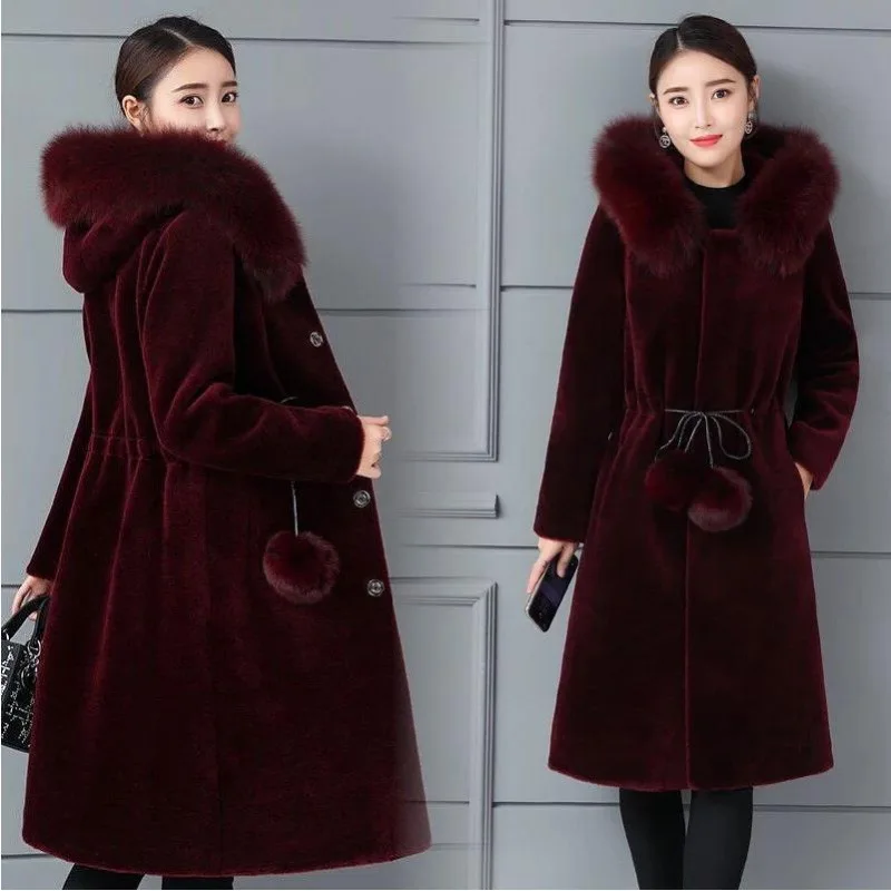 2022 Mink Coat Women's Medium Long Coat Women's Autumn and Winter Oversized Casual Coat Looks Thin