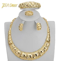 zeadear bridal wedding jewelry sets hot 18k gold planted earrings necklace bracelet ring for women romantic trendy gift party