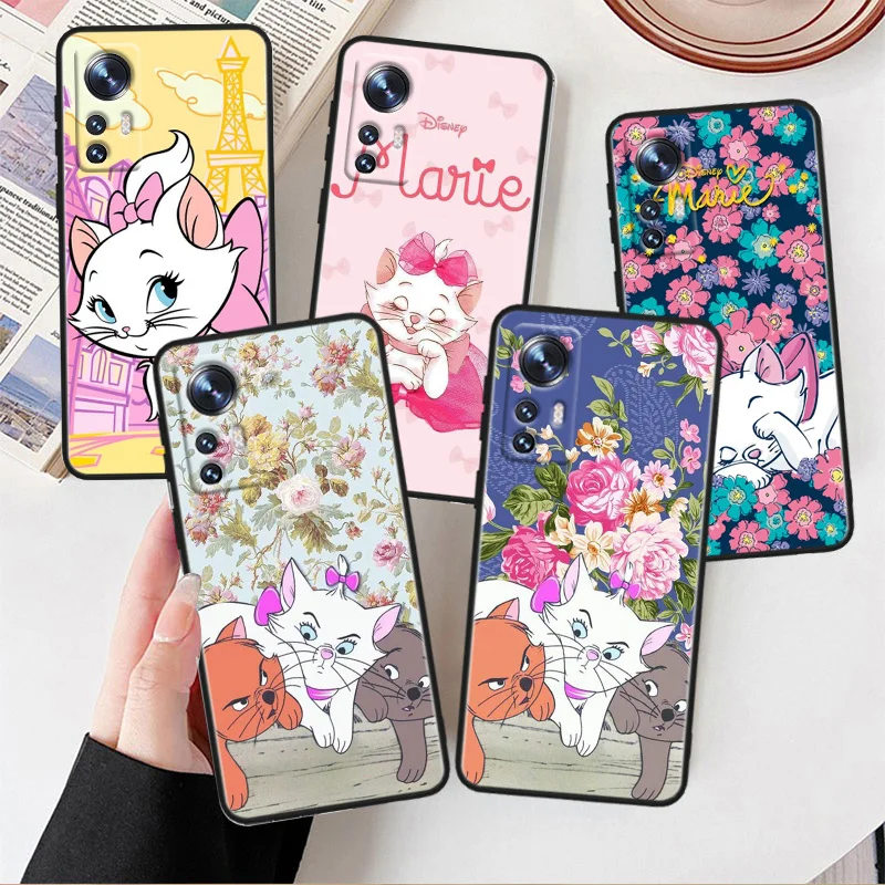 

Disney Marie Cat Phone Case For Xiaomi Mi 13 10S 10 9T 9SE 8 Mix Play A3 A2 A1 CC9E Note 10 Lite Pro Black Cover