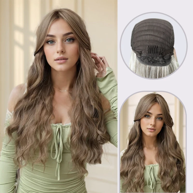 Натуральные блондинки желтые длинные волнистые парики из синтетических волос