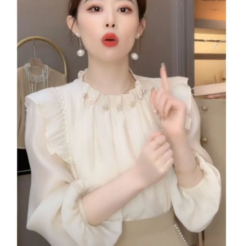 Женская рубашка с длинным рукавом 2024 Свободный Топ Модный пуловер женская