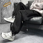 Мужские брюки-карго из чистого хлопка, повседневные брюки в Корейском стиле, новинка осенне-зимнего сезона 2021