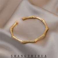 european and american design bamboo bone shape adjustable cuff bracelets womans simple bracelet for korean fashion jewelry girls