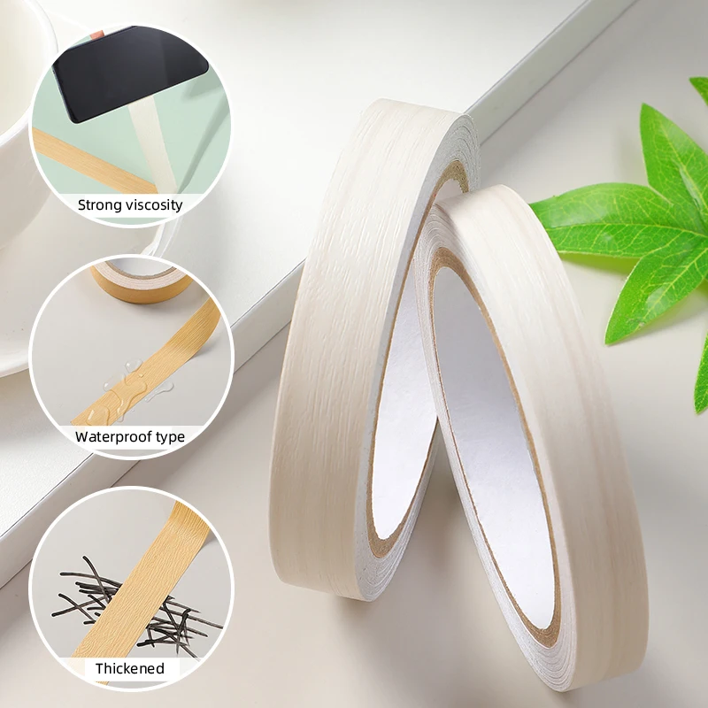Утолщенная бежевая кедровая имитация дерева самоклеящаяся обмотка краев