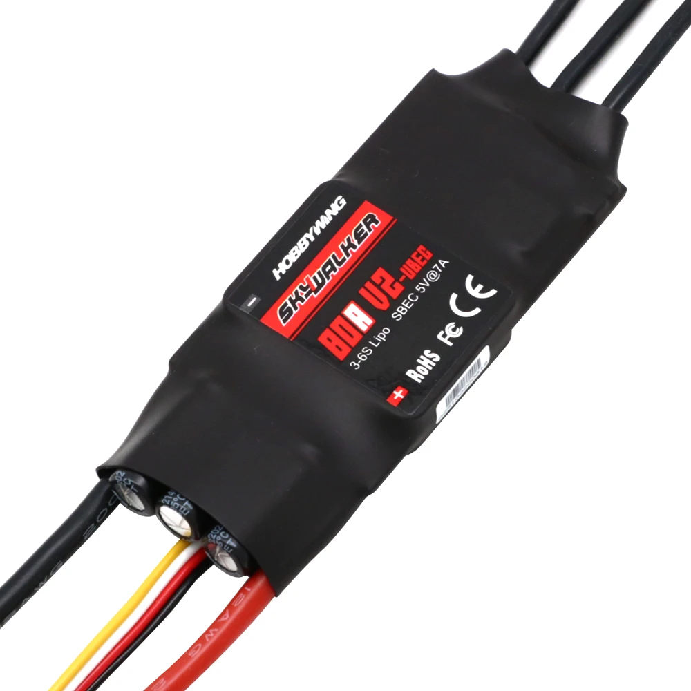 Hobbywing бесщеточный ESC 40A 50A 80A 100A V2 Дрон 2-4S Контроллер скорости Skywalker с BEC/UBEC для