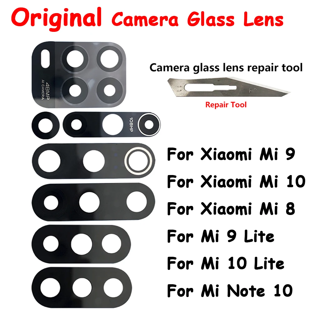 For Xiaomi Mi 8 9 10 11 Rear Back Camera Glass Lens Cover For Xiaomi 8se 9 9T 9se 10 10T 11 Pro Lite Ultra 5G Replacement Pasts