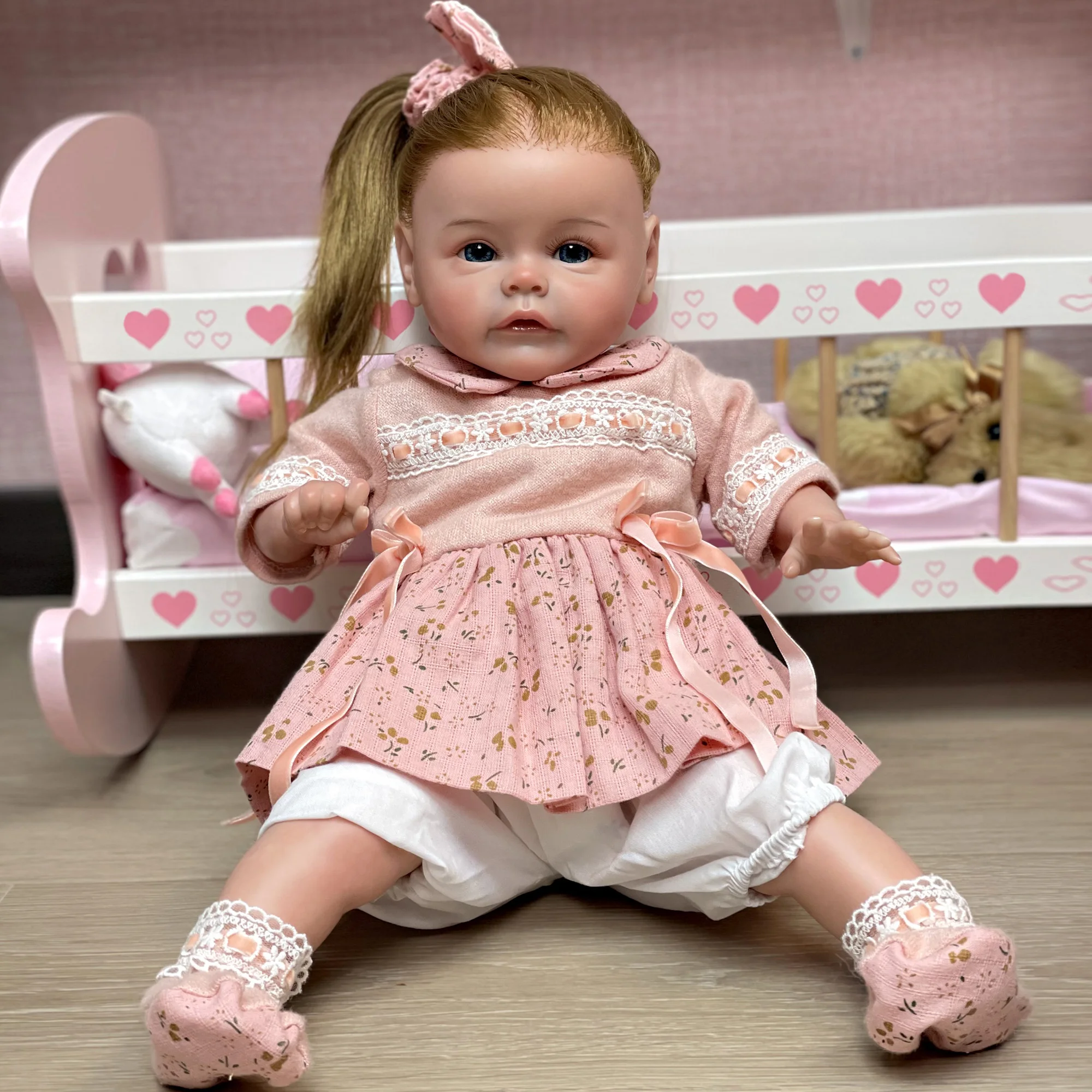 CatDoneca 45CM Sue-Sue Reborn Doll Already Painted Bebe Reborn Realistic Rooted Curly Hair Muñecas Reborn Bebê Reborn