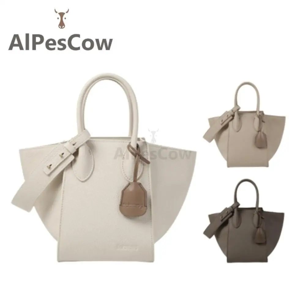 Women's Genuine Leather Wing Bag Handbag Ladies Large Capacity Vegetable Basket Cowhide Commuter Shoulder Bag Niche Designer Bag