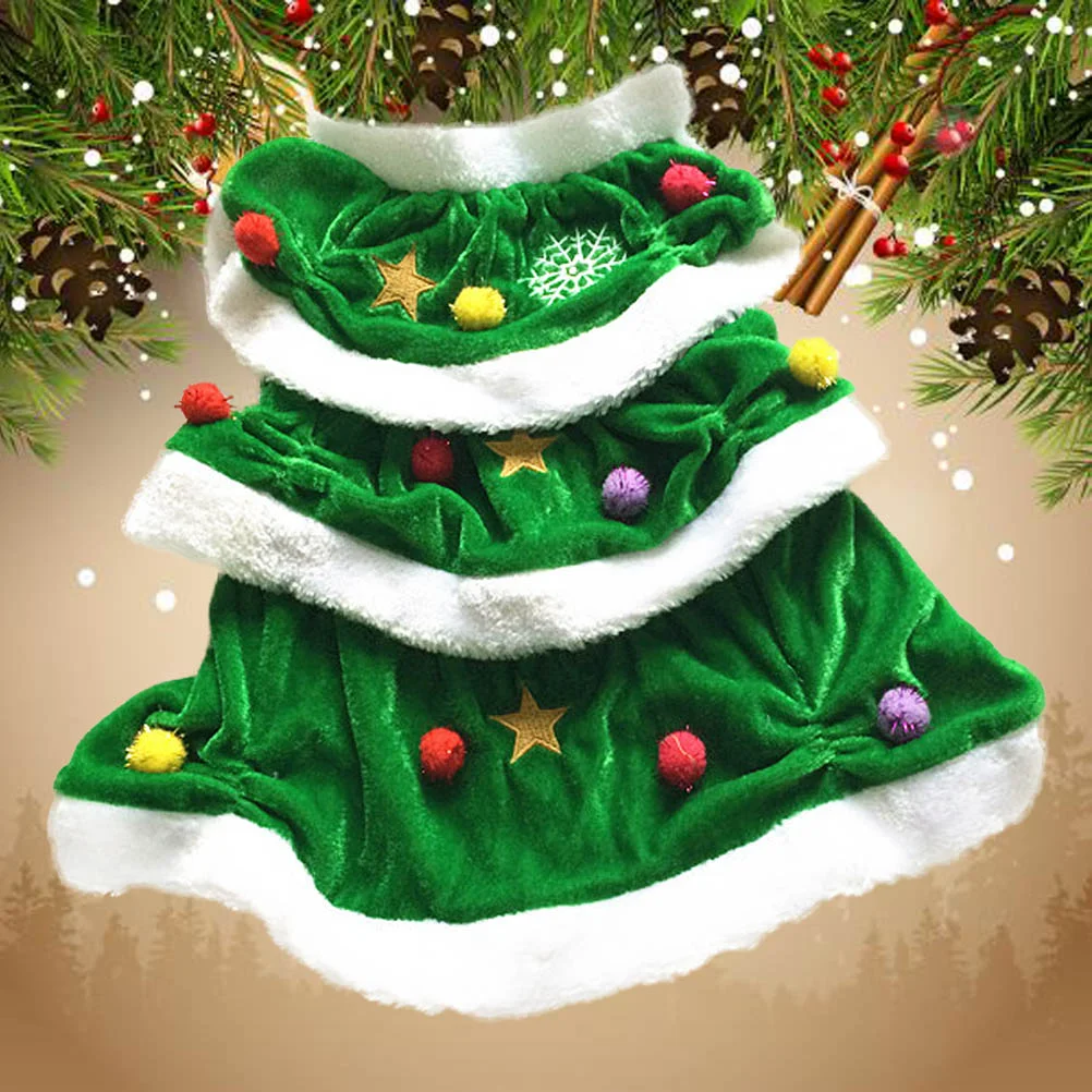 

Christmas Dog Dress Costume Treepet Clothes Dogs Shape Outfits Small Outfit Winter Sweater Catpuppy Coat Festival Dresses Party