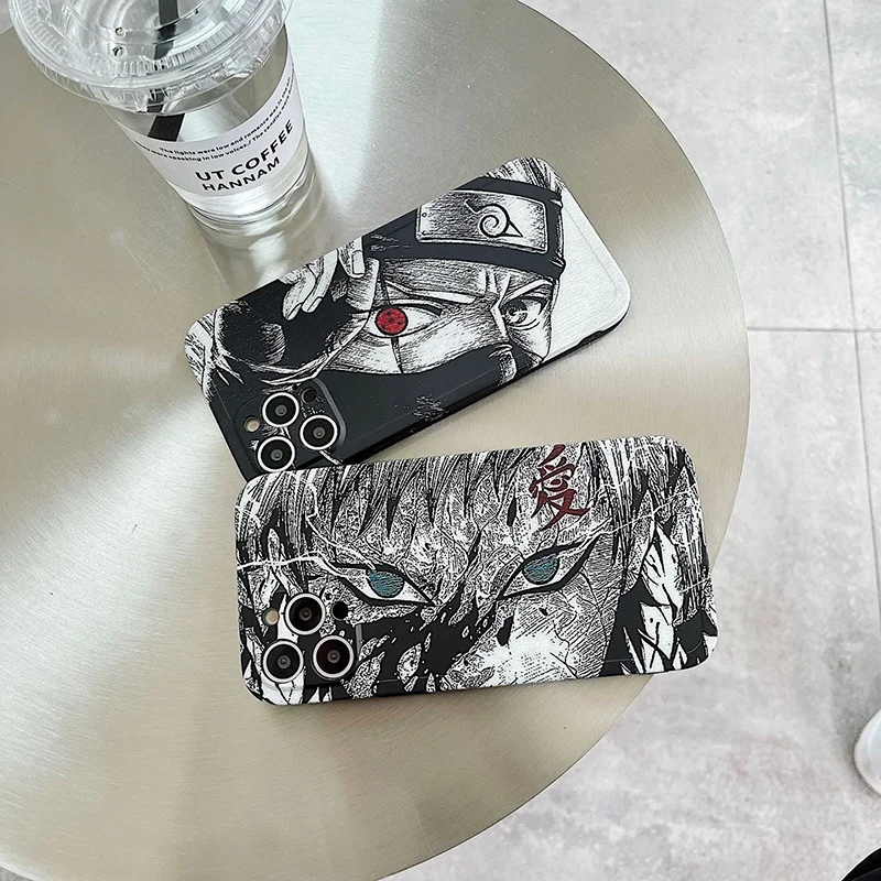 

Anime Kakashi Gaara Cool Black White Phone Case Cover for IPhone 7 8 Plus 11 12 13 Pro X XR XS Max Shockproof Case