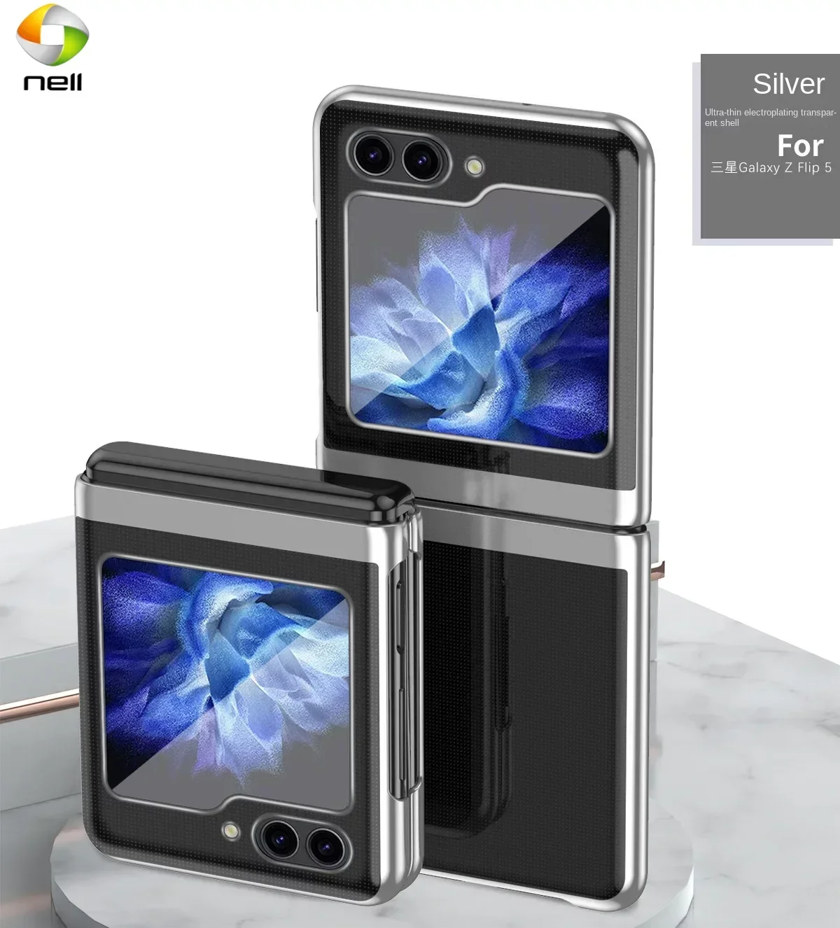 

Прозрачный чехол для телефона с гальваническим покрытием для Samsung Galaxy Z Flip 5 4 3 Flip5 Flip4 Flip3, твердый пластиковый чехол с защитой от падения
