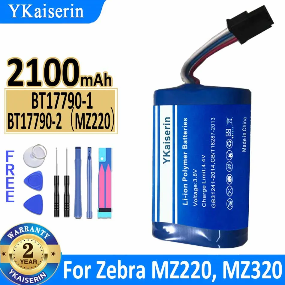 

YKaiserin Battery BT17790-1/BT17790-2 2100mAh for Zebra MZ220, MZ320 Bateria + Free Tools