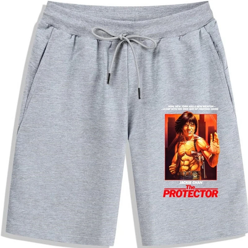 

JACKIE CHAN The Protector ver. 1 Movie Poster Men's Shorts (Black brick) printing 100% Cotton printing cool Men Shorts men Short
