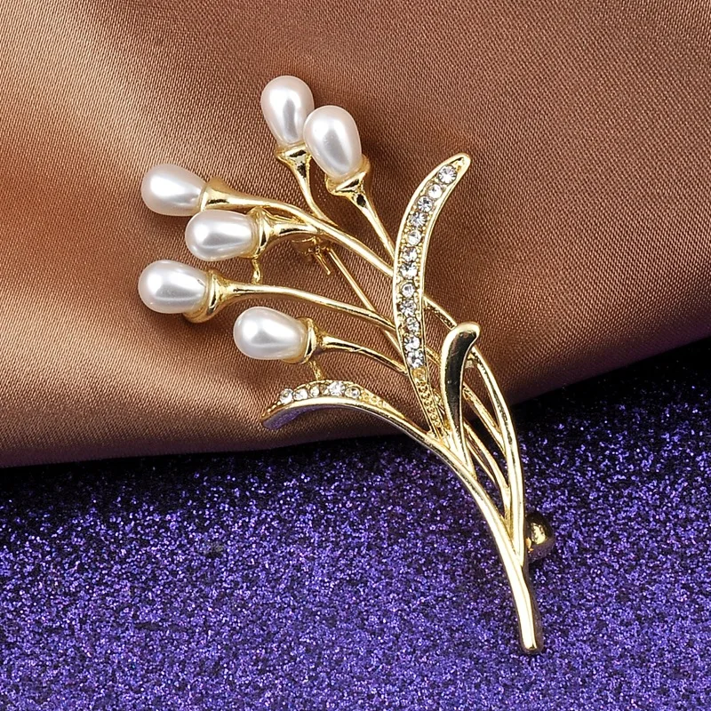 

New-Style Wheat Pearl Brooch, High-Grade Female Design Pin Korean Version Of The Fashion