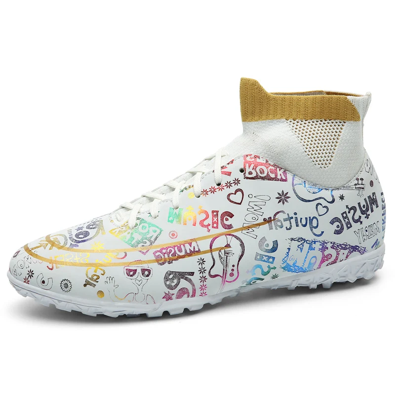 Hot Selling Men's Football Shoes High Ankle Football Shoes TF Outdoor Youth Football Training Boots Men's Football Shoes 35-45