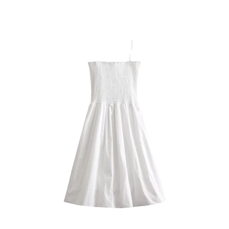 

Spring Urban Leisure Women's Chest Wrapping Strap Flower Bud Dress