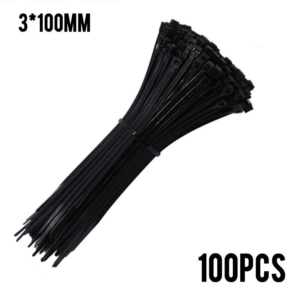 

100pcs Nylon Cable Self-locking Plastic Wire Zip Ties Set 2.5x100/3.6x200/4.8x300mm Industrial Supply Fasteners & Hardware Cable