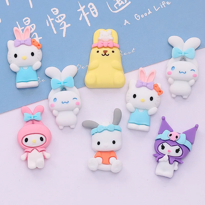 

10 шт. Kuromi Hellokts Mymelody мультфильм Kawaii Аниме Смола Diy патчи Подвески чехол для телефона Cup 3D кукла аксессуары для скрапбукинга Подарочная игрушка