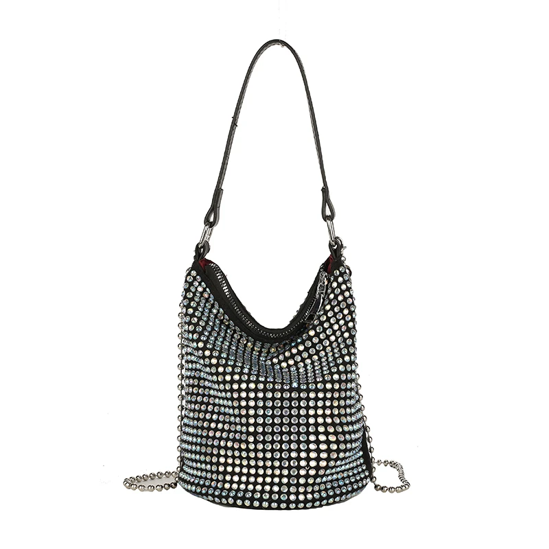 

Bright Diamond Bucket Women's Shoulder Bags Luxury Designer Chain Crossbody Bags Fashion Ladies Leather Handbags Casual Totes