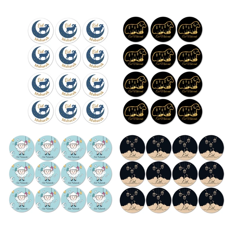 

120pcs Eid Mubarak Favor Gift Bag Sealing Stickers Handmade Ramadan Box Cake Seal Laber Party Decoration