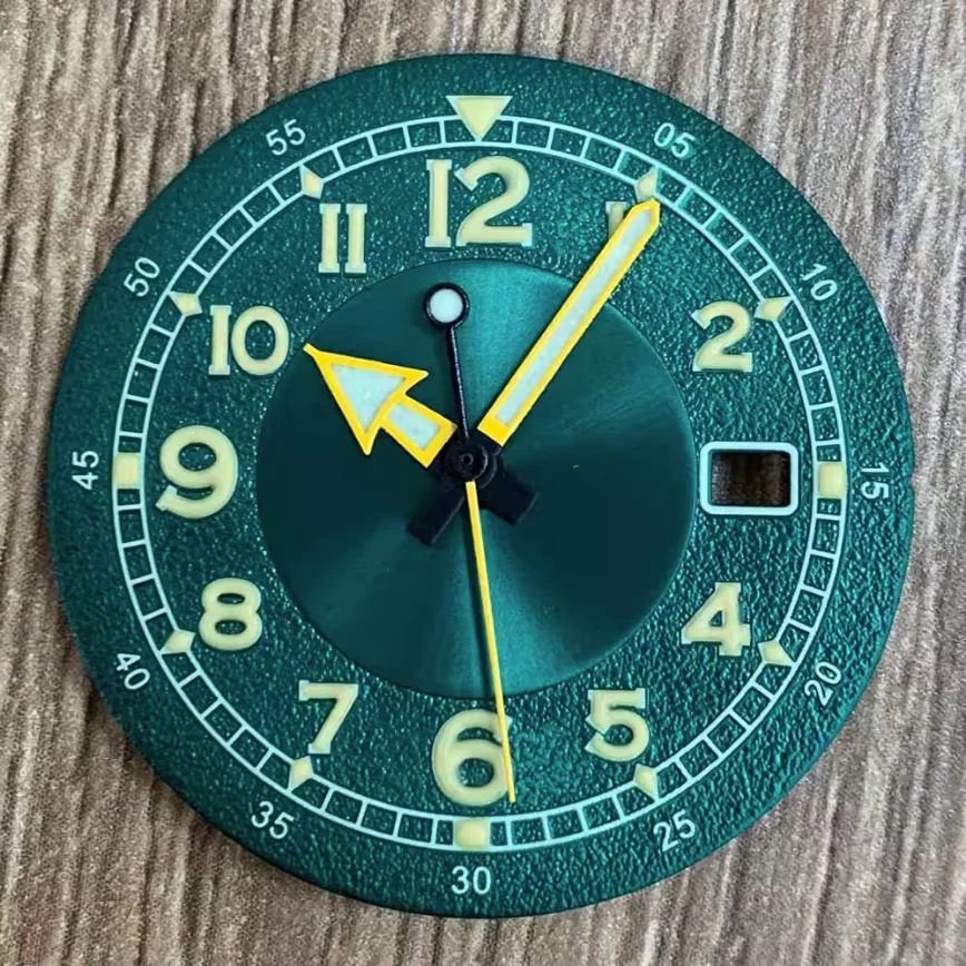 33.5MM Watch Accessory Dial 33.5MM Face + Hands Green Luminous Suitable for NH35/36/4R/7S Movements