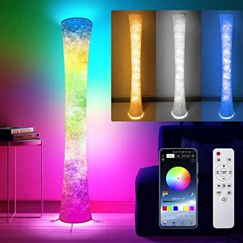 

Led Floor Lamps, RGB Color Changing with APP & Remote Control, 62 Inch DIY Mode Music Sync Standing Modern Corner Lamp Decor Nor