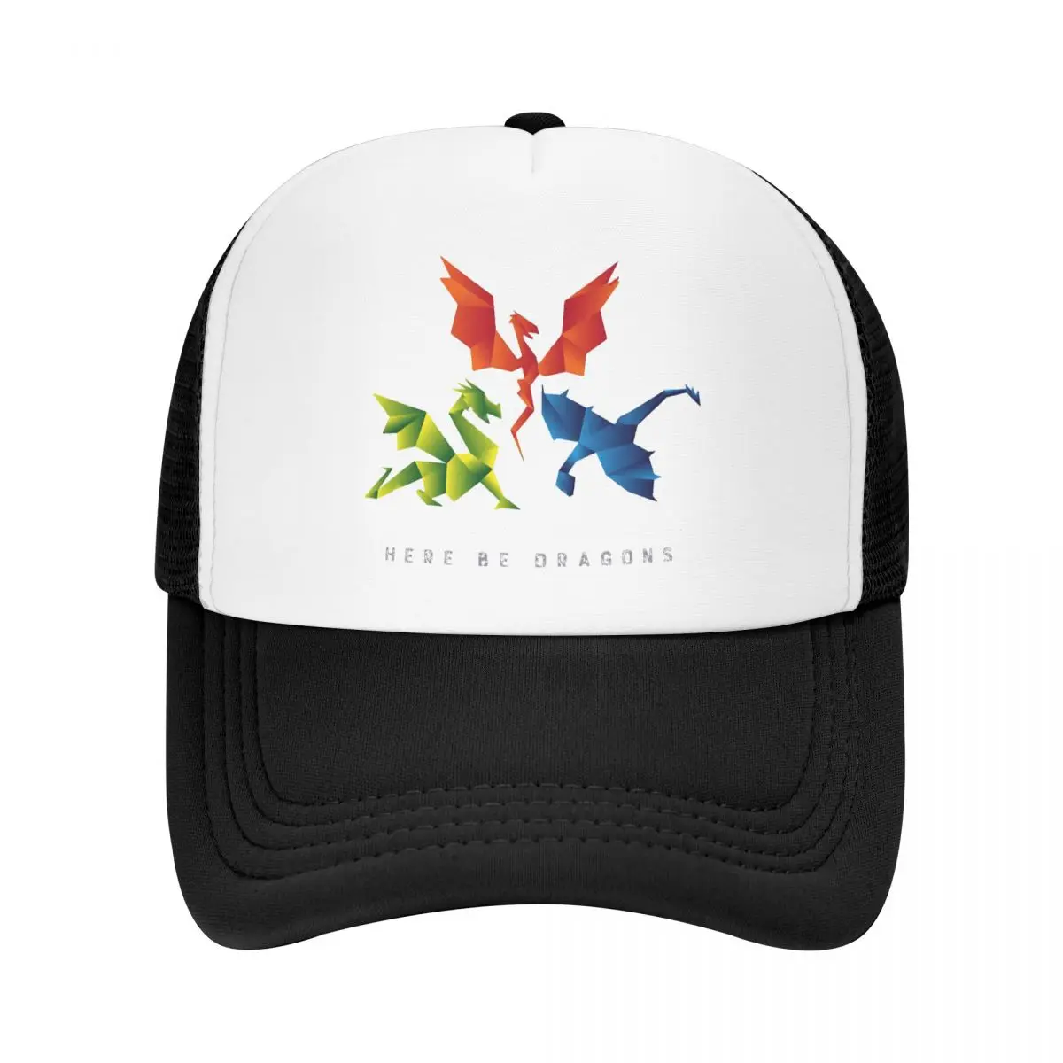 

1762 Where The Dragons Went Origami Baseball Cap SCP Foundation Mesh Net Hat For Men Women Trucker Hats Snapback Peaked Caps
