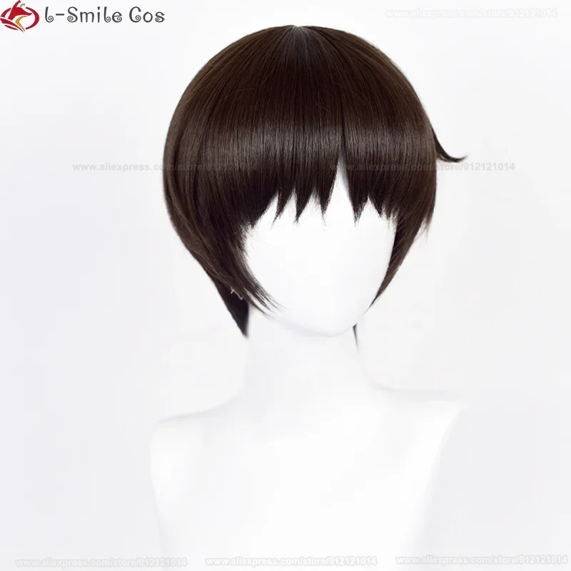 Высокое качество 30 см Ikari Shinji Косплей Парик EVA Коаплей Темно-коричневый Аниме Porp