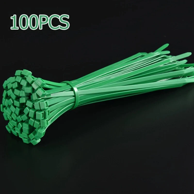 

Зеленые пластиковые самозатягивающиеся стяжки для растений