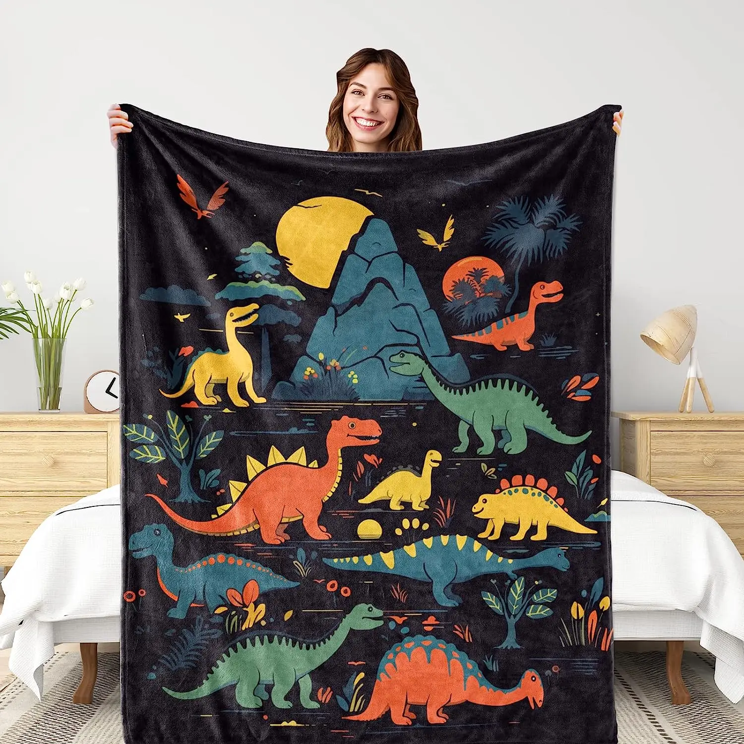 

Dinosaur Throw Blanket for Boys, Kids Dino Blankets for Girls Boys, Dinosaur Gifts for Boys Kids Soft Fleece Blanket