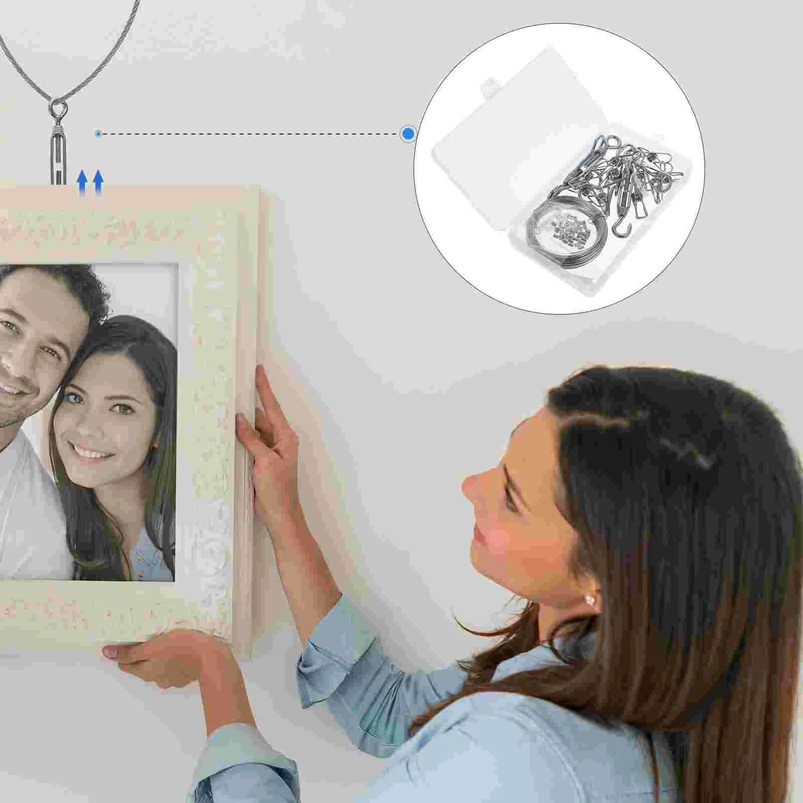 

1set Picture Frame Fixed Hook Multipurpose Hanging Hook Fixed Set Silver