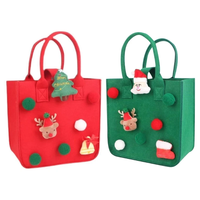 

Сумка-тоут из войлока с ручками, многоразовый Органайзер большой емкости для продуктов, для пляжа, школы, Дня благодарения, Рождества, дня ро...