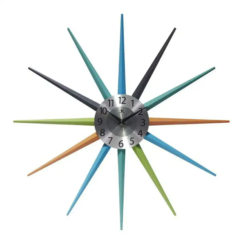 

Inch Stellar Starburst Retro Vintage Wall Clock, Multicolor