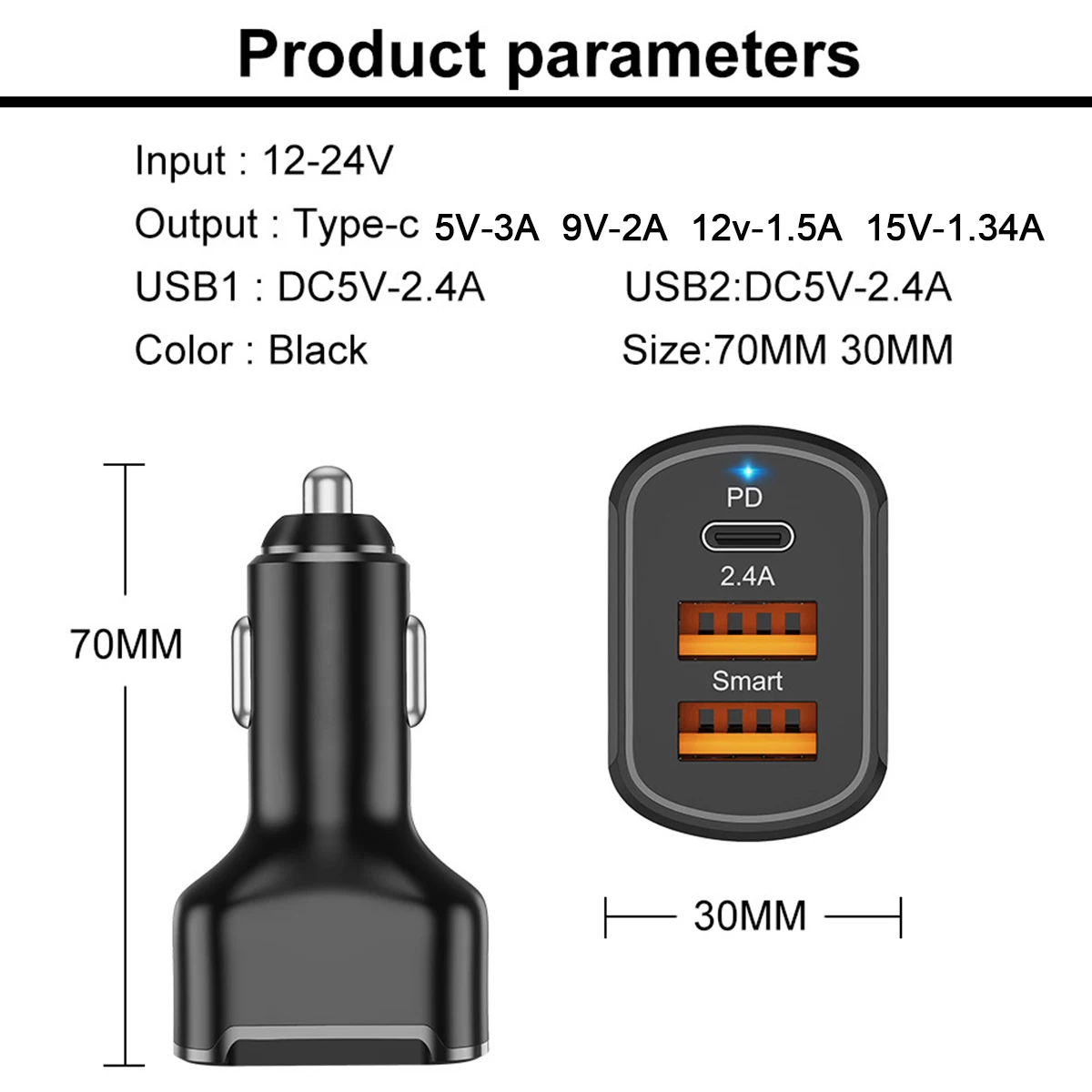 Автомобильное зарядное устройство QC 3 0 с USB-портами универсальное для телефона