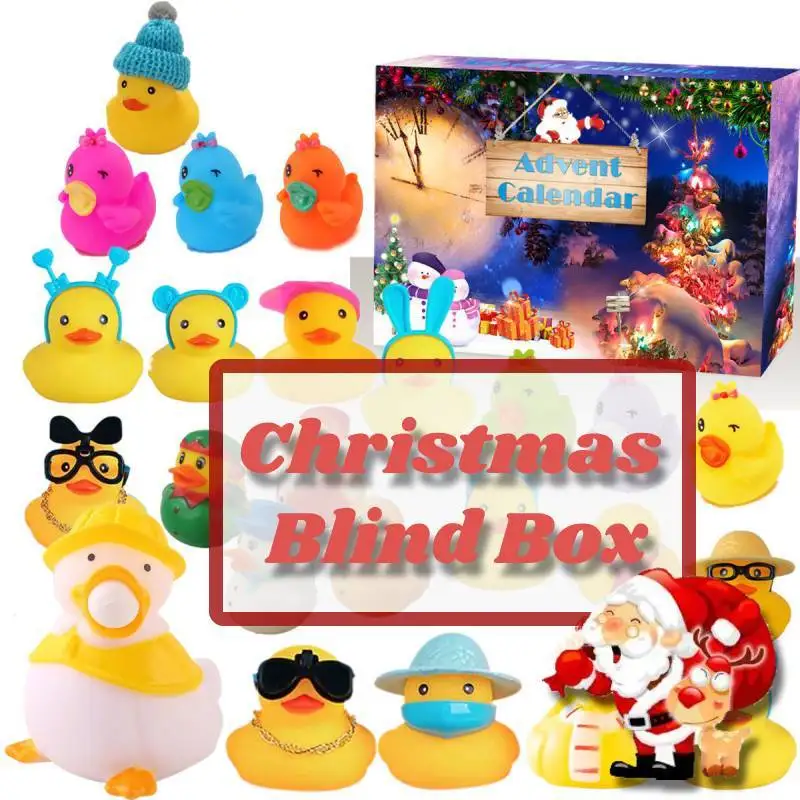 24 Days Countdown To Christmas Advent Calendar Toy With 24 Rubber Ducks For Boys, Girls, Kids And Toddlers Christmas Party Favor