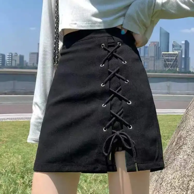 

Women High Waist Pleated Skirt y2k 2023 Summer Casual Kawaii A-line black Japanese School Uniform Mini Skirts for Girls